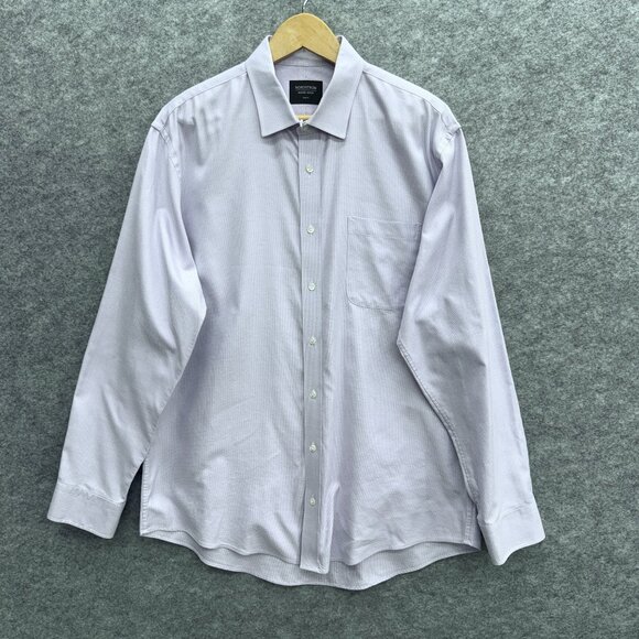 Nordstrom Other - NORDSTROM Men's Button Up Dress Shirt, Size 17 34-35 Trim Fit 100% Cotton Purple
